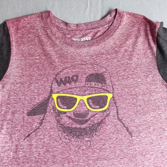 West 49 T-shirt boys size XL salmon and grey colour with graphic design - Picture 2 of 8